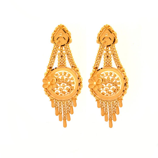 22K Gold Screw Drop Earrings 9.70g