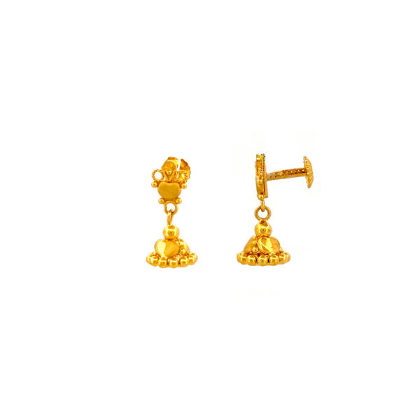22K Gold Screw Drop Jhumka Earrings 2.09g_104001