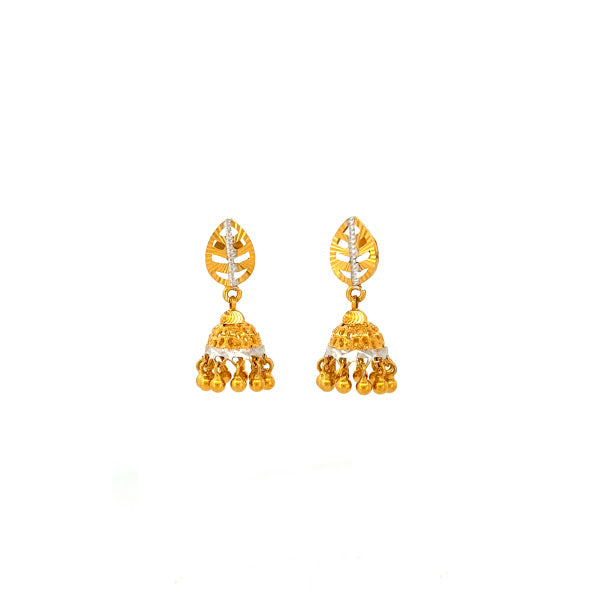 22K Gold Screw Drop Jhumka Earrings 4.29g