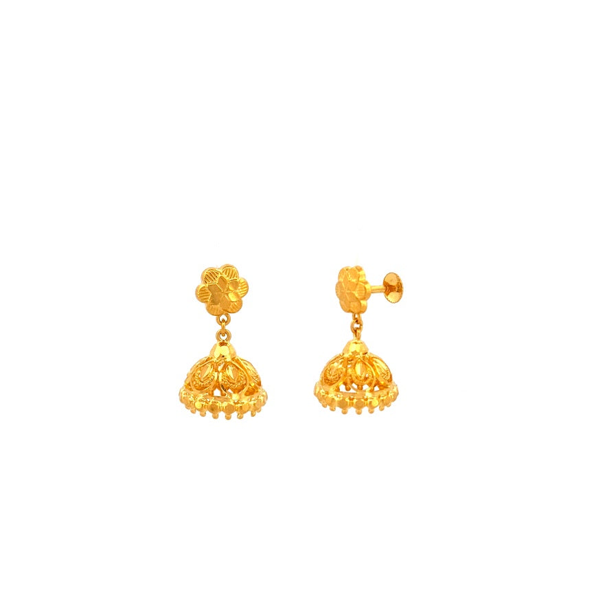 22K Gold Screw Drop Jumka Earrings 5.74g_106219