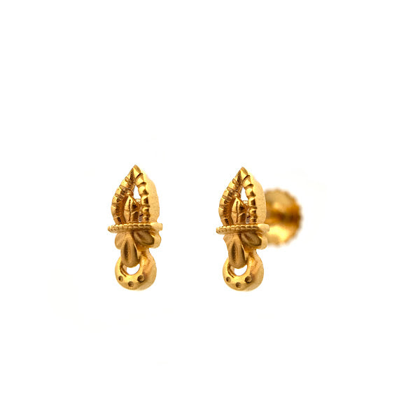 22K Gold Screw Earrings 1.96g 