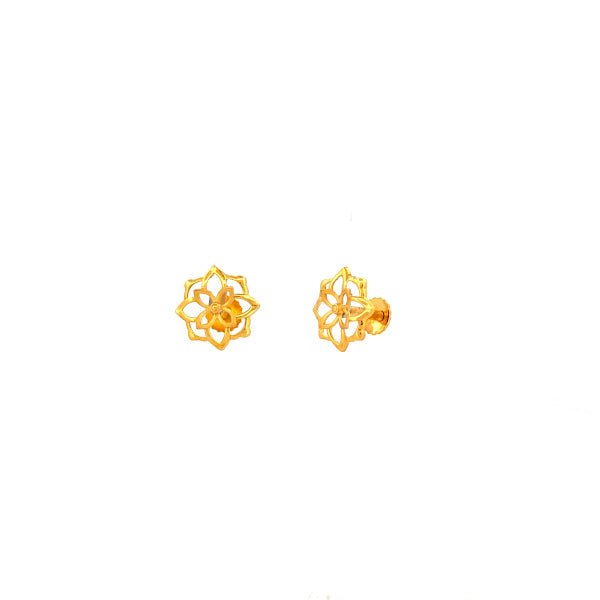 22K Gold Screw Earrings 1.99g 