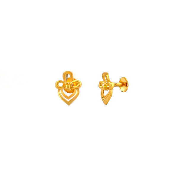 22K Gold Screw Earrings 2.02g 