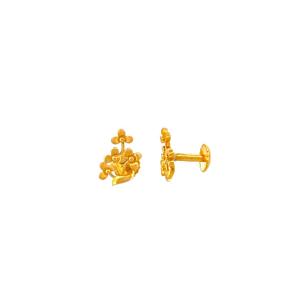 22K Gold Screw Earrings 2.04g 