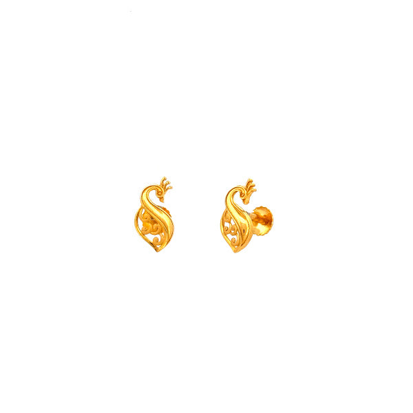 22K Gold Screw Earrings 2.18g 