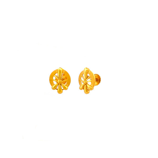 22K Gold Screw Earrings 2.30g