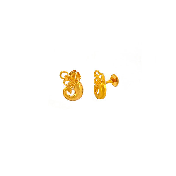 22K Gold Screw Earrings 2.31g 