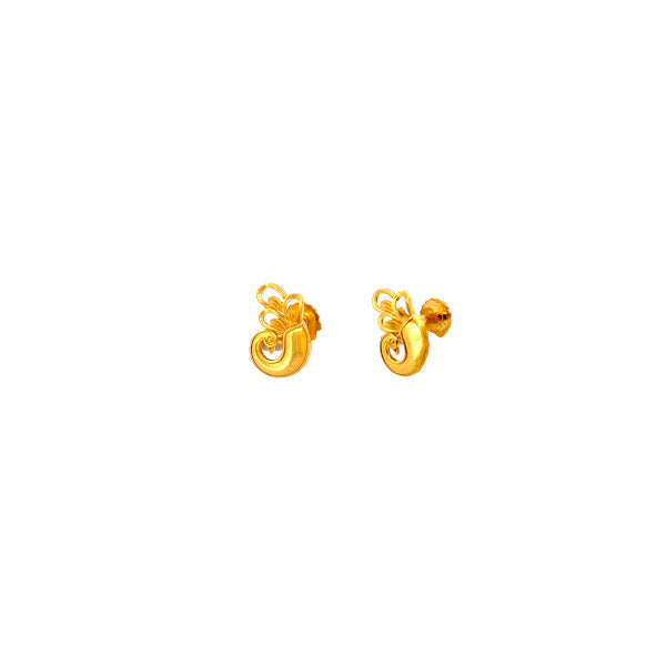 22K Gold Screw Earrings 2.33g 
