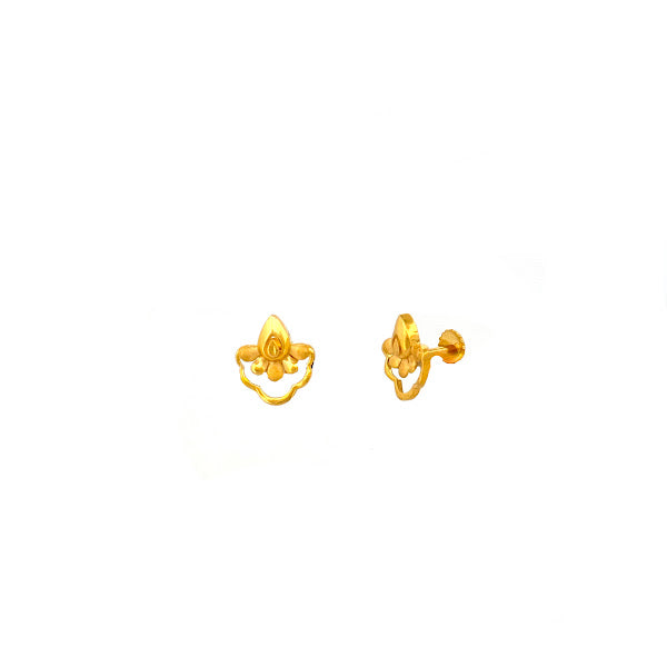 22K Gold Screw Earrings 2.41g 