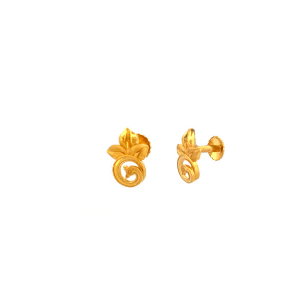 22K Gold Screw Earrings 2.45g 