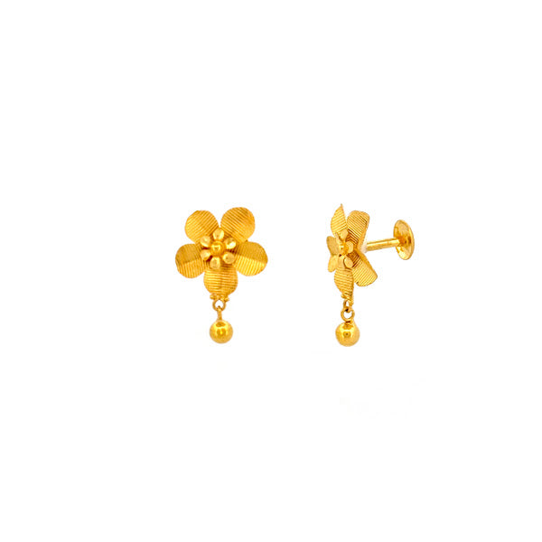 22K Gold Screw Earrings 2.47g 