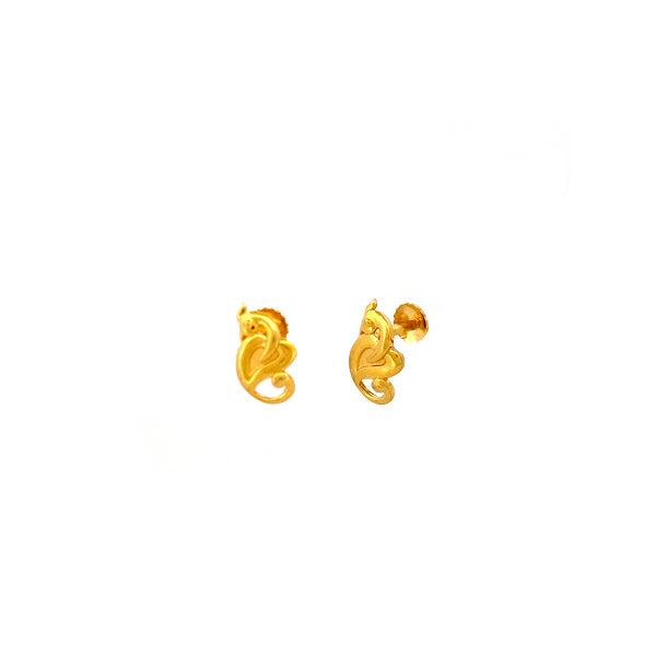 22K Gold Screw Earrings 2.75g 