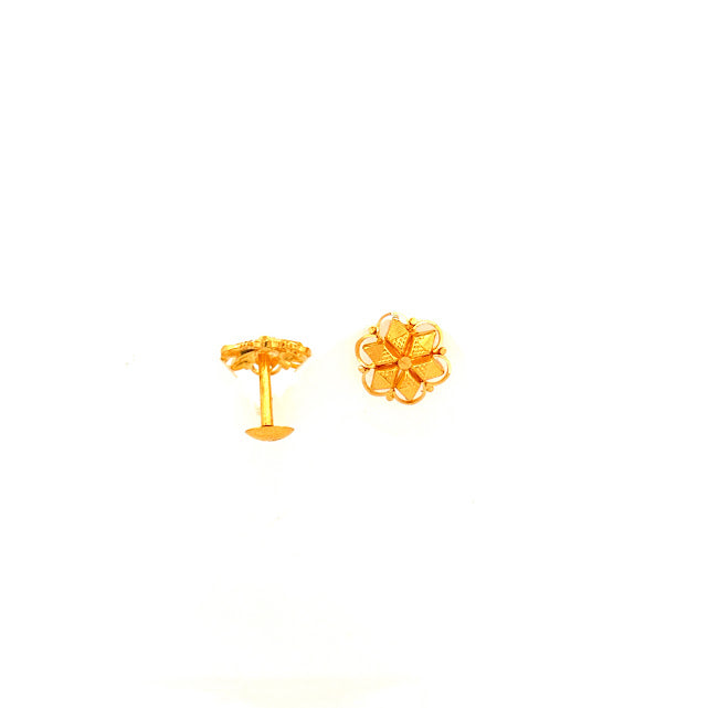 22K Gold Screw Earrings 3.13g