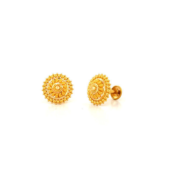 22K Gold Screw Earrings 3.17g_105822