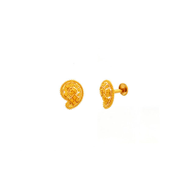 22K Gold Screw Earrings 3.40g