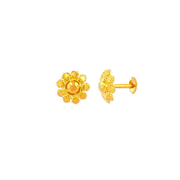 22K Gold Screw Earrings 3.75g 
