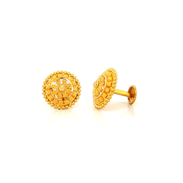 22K Gold Screw Earrings 4.01g