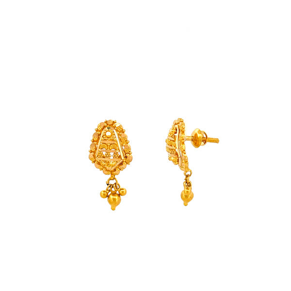 22K Gold Screw Earrings 4.085g