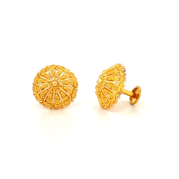 22K Gold Screw Earrings 4.26g