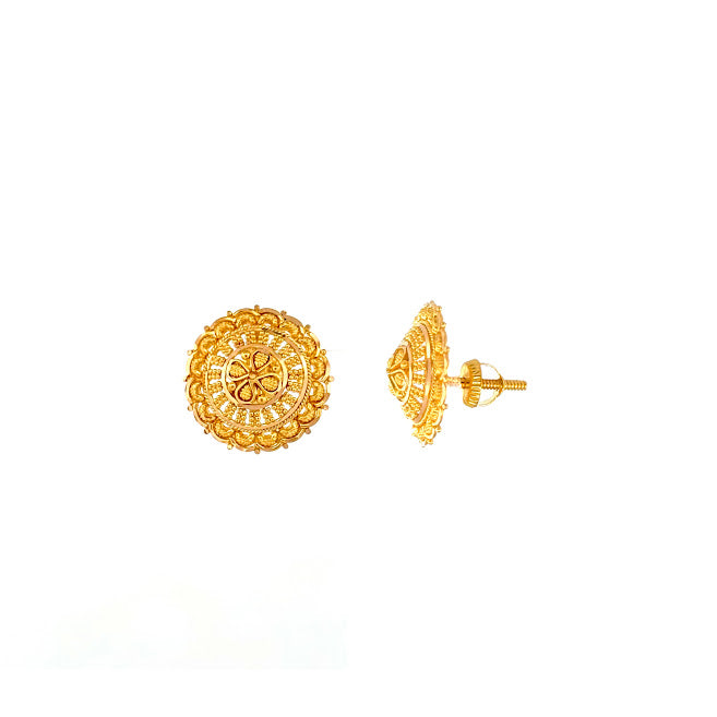22K Gold Screw Earrings 4.95g 