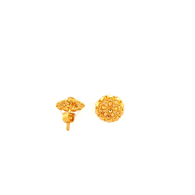 22K Gold Screw Earrings 5.00g
