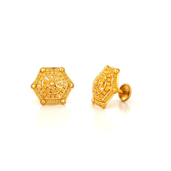 22K Gold Screw Earrings 5.30g