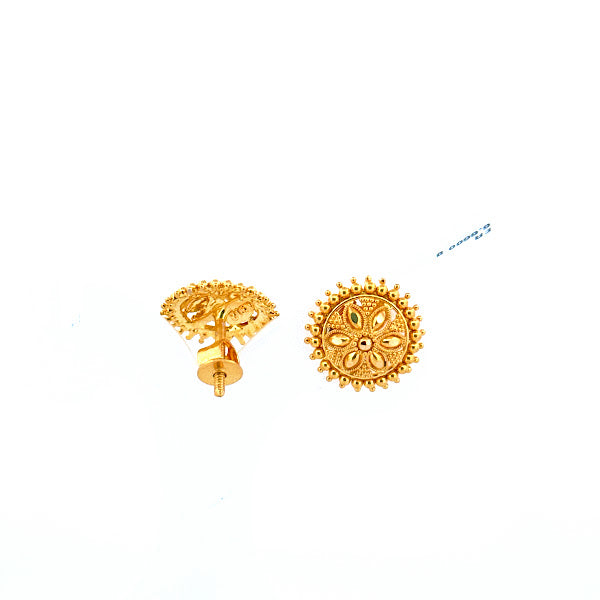 22K Gold Screw Earrings 6.66g