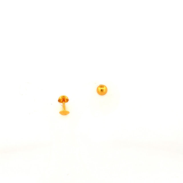 22K Gold Screw Lock Earrings 0.86g