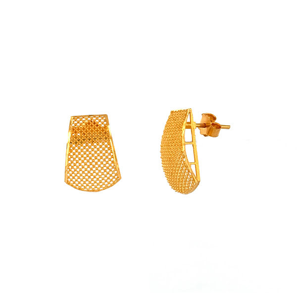 22K Gold Screw Lock Earrings 4.16g