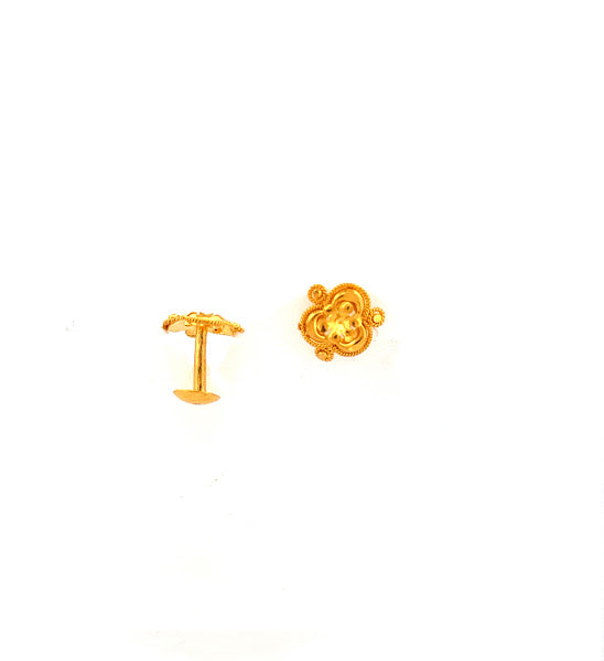 22K Gold screw  Earrings 2.85g