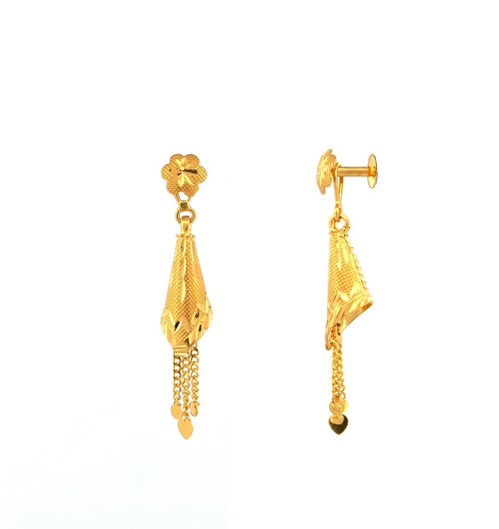 22k Gold Screw Drop Earrings 4.54g / 102208