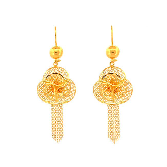 22k Hook Drop Gold Earrings 9.15