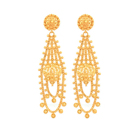 22k Screw Drop Gold Earrings 14.68