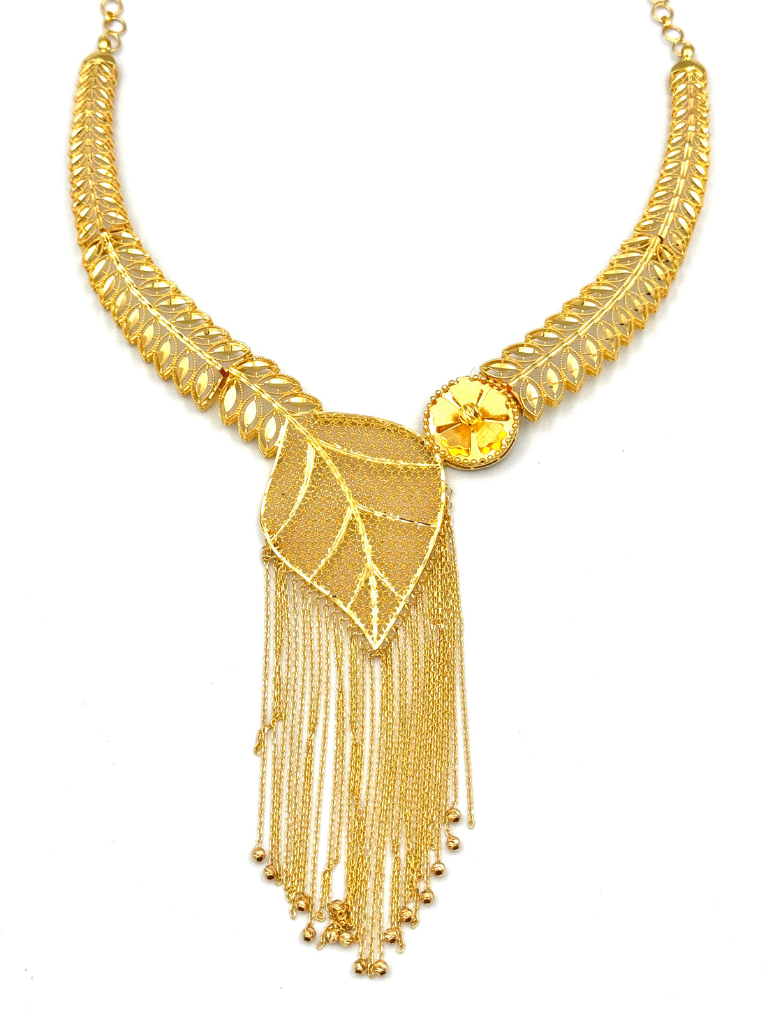 22K Gold Necklace & Earrings 34.01g