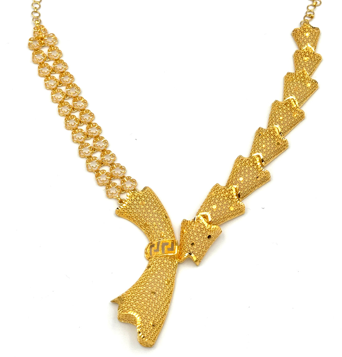 22K Gold Necklace & Earrings 35.64g