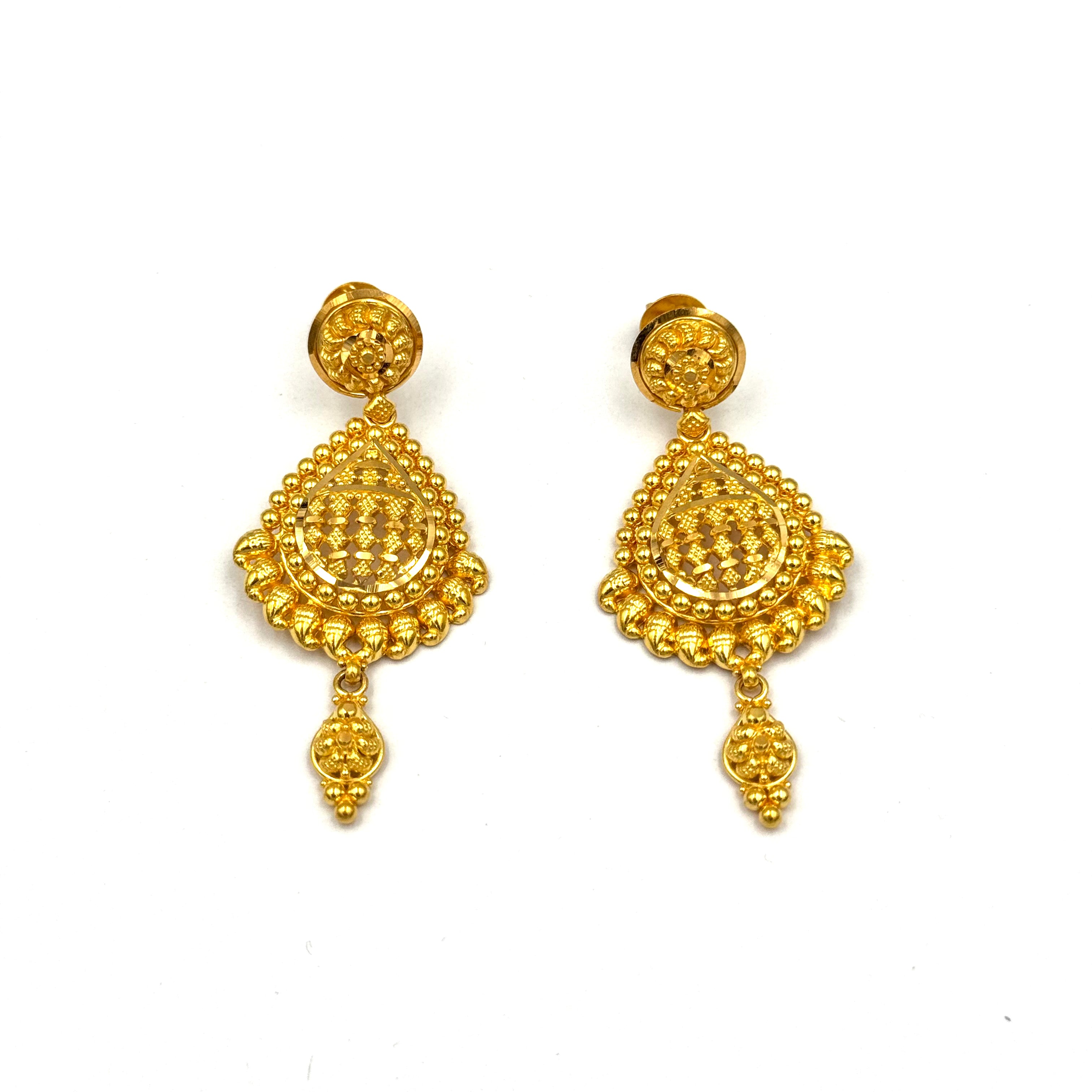 22K Gold Necklace & Earrings 40.96g