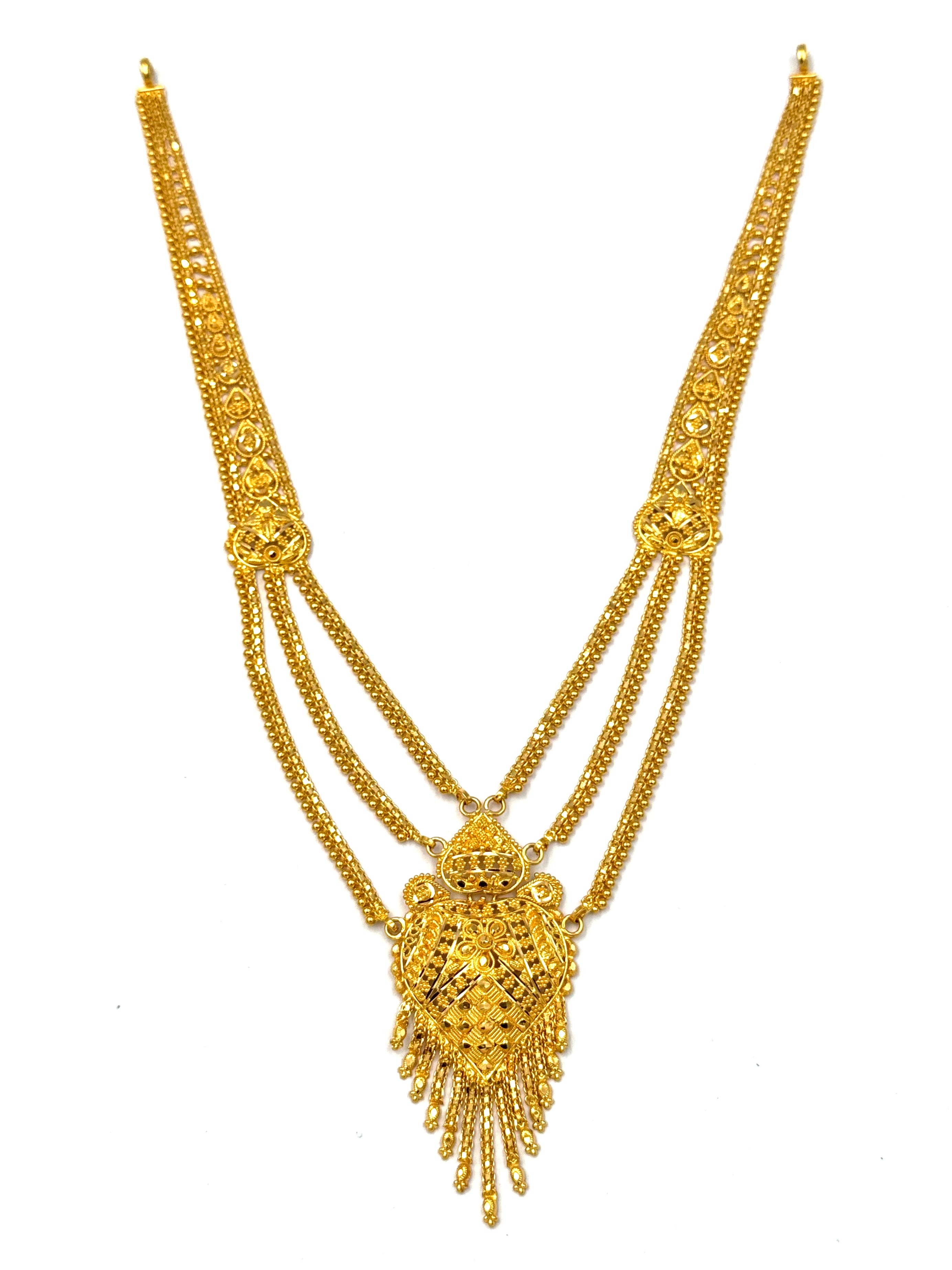 22K Gold Necklace & Earrings 45.24g