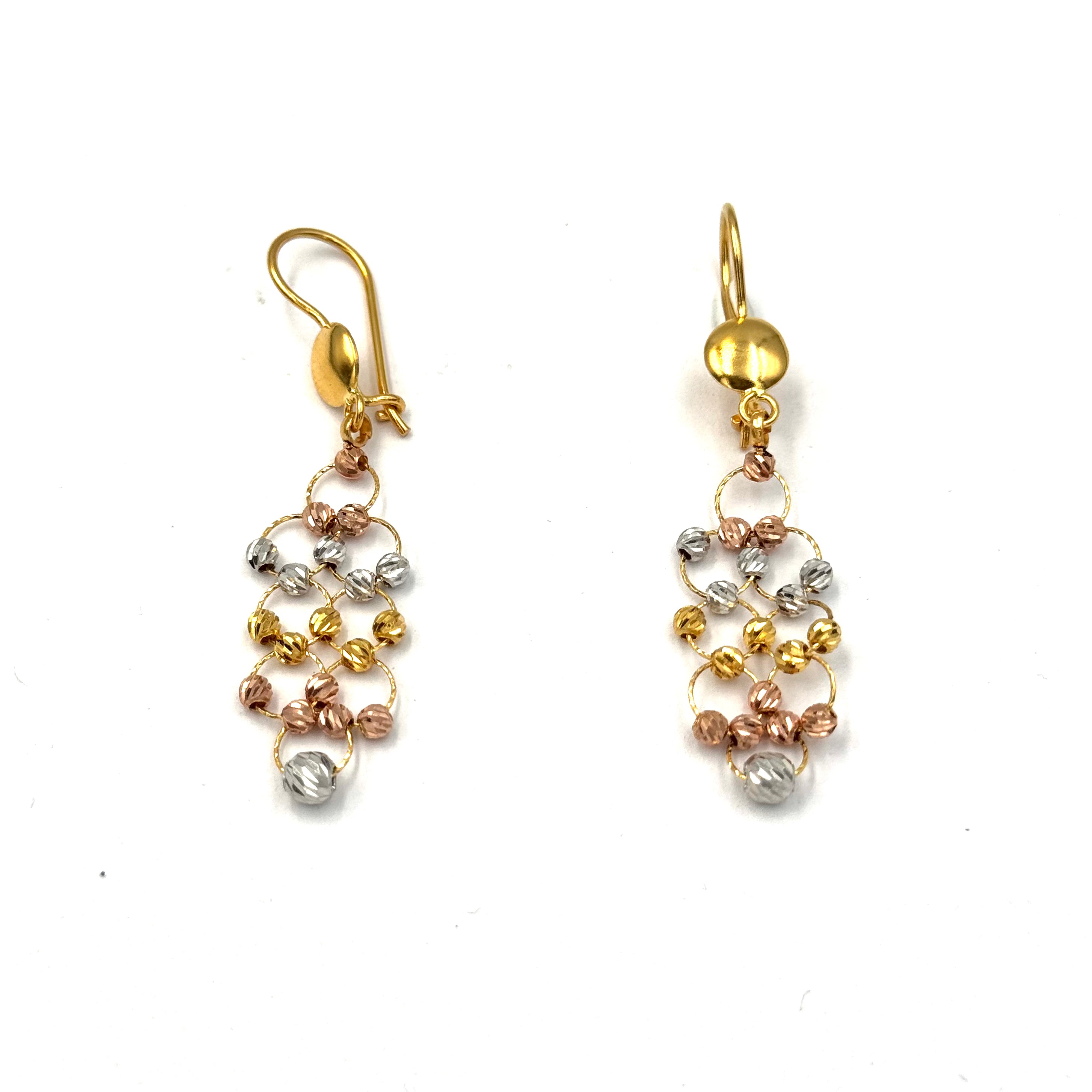 22K Gold Necklace Earrings & Ring 33.60g